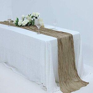 Table Runner Sage/Cream/Tan Semi-Sheer Gauze Cheese Cloth Wedding Decor